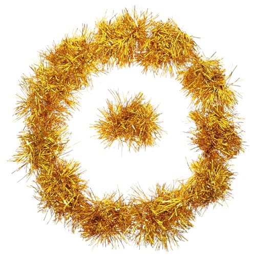 BESPORTBLE 12 Pompones de Animadora Dorados Brillo Ligeros y Duraderos Banda Elástica para Muñeca Accesorios para Porristas en Deportes Baile y Animación Infantil 12 Unidades