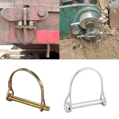 2 Stücke D-Förmiger Sicherungsstift, Edelstahl Zapfwelle Sicherheitssperrstift Anhängerkupplungsstifte, Yoke-End Arch Wire Lock Pin, Für Lkw, Boot, Garten Und Bauernhof (4.8 * 50mm)