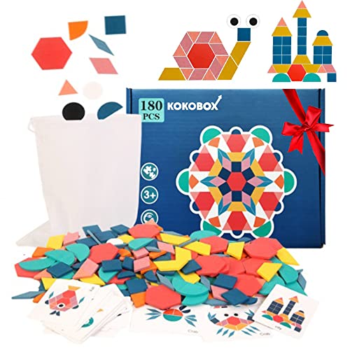 Puzzle in Legno di 180 Forma Geometrica Montessori...