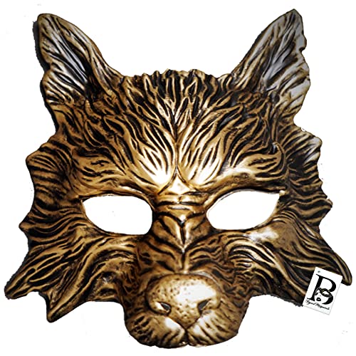 Wolf Mask Animal Masquerade Ball Wolves Mask Halloween Cosplay Costume Mask Party Masks Props (Gold)