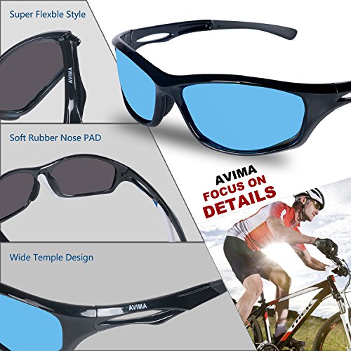 image for AvimaBasics Polarized Tr90 Unbreakable Frame Sports Sunglasses for Out