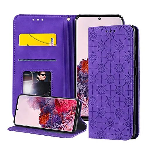 SHIEID För Xiaomi Mi 10T/10T Pro 5G fodral PU-läder flip folio [magnetisk stängning] plånboksfodral med [kickstativ] + [kortspår] fodral för Xiaomi Mi 10T/10T Pro 5G, lila