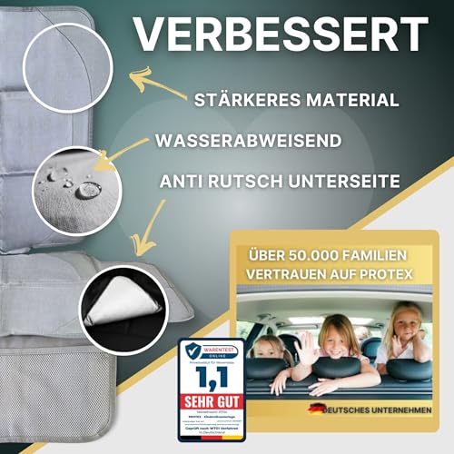 PROTEX© Kindersitzunterlage - ISOFIX-geeignet, Anti-RUTSCH-Unterfläche | Wasserabweisender & besonders hochwertiger 600D Stoff mit… – Ansicht 2