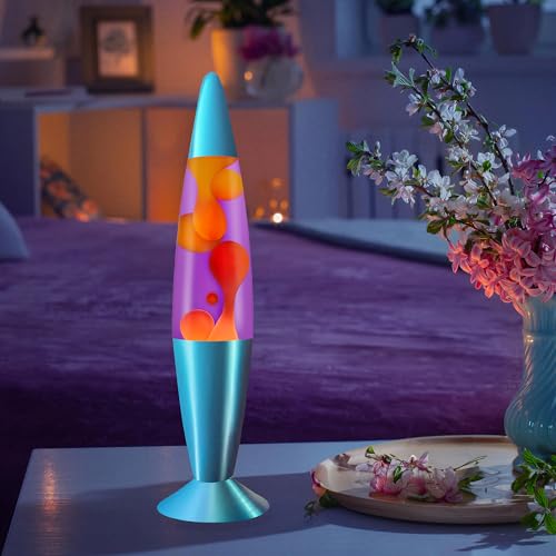 Image of JAMBO 16 inch Beautiful Lamp- Purple with Yellow /Orange Wax, Relaxing Liquid Light, Night Light Nightlight, Home Decor Living Room Office Bedroom Lamp for Adults Teens Kids, Magma Motion