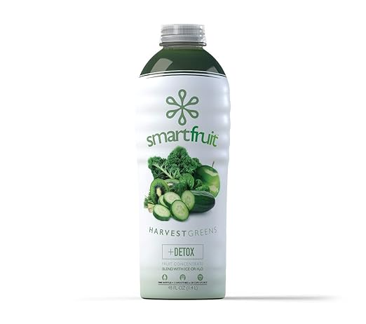 Smartfruit Harvest Greens + Detox, 100% Real Fruit Purée, Non-GMO, No Additives, Vegan - 48 Fl. Oz