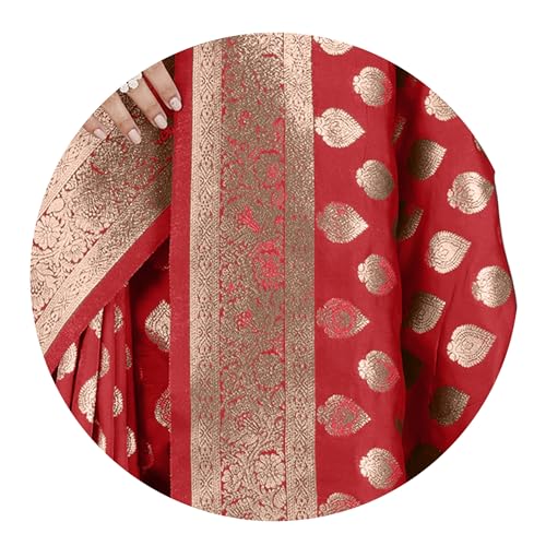 Image of MIRCHI FASHION Women Saree | Banarasi Silk Woven Design Daily Regular Use Sari with Blouse