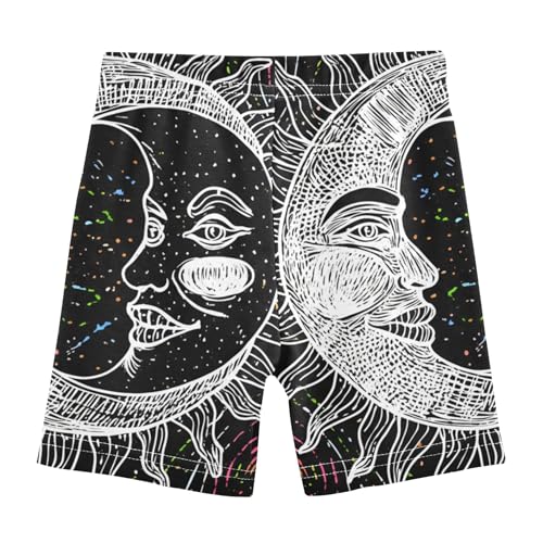 Drawing Sun Moon Faces Colorful Toddler Girl Biker Shorts Cotton Shorts for Under Dresses 4t Kids Clothing2