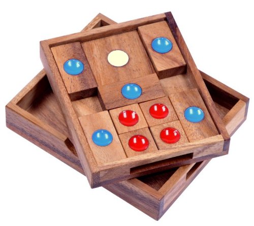 LOGOPLAY Khun Phan Size L - Sliding Game - Thinking Game - Puzzle Game - Wooden Patience Game, Red-brown, large - Image 3