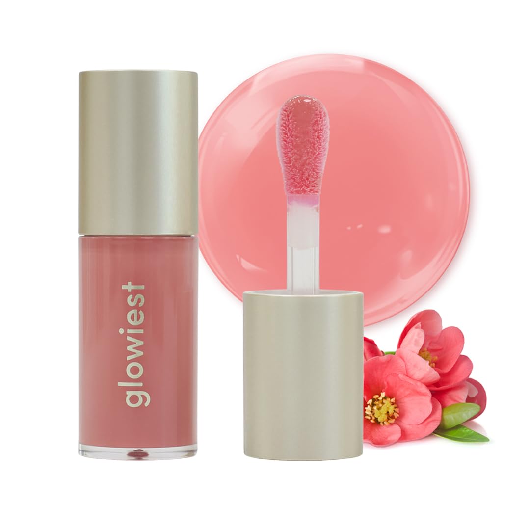 glowiest Dream Glow Tinted Lip Oil ; 3-in-1 Formula: Lip Gloss with a high shine finish, Non-sticky Long Lasting | Korean Plumped Tinted Lip Oil -