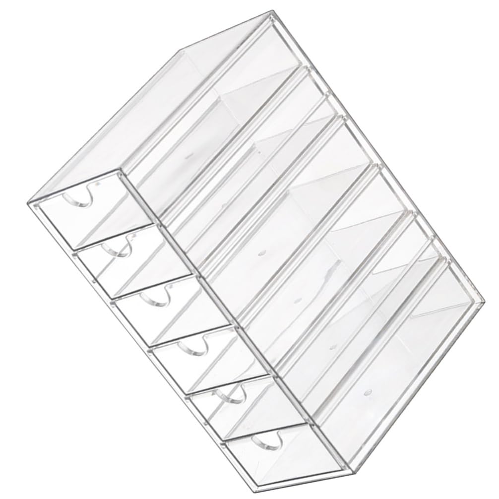 Alipis Scatola Portaoggetti Da Scrivania in Plastica Con Coperchio - Organizzatore Per Trucchi 6 Cassetti Trasparente Portaoggetti