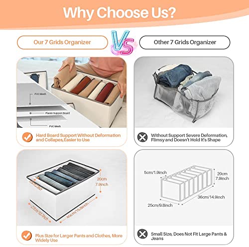 Image of JD FRESH 10 Peices organizer drawer storage (Large), Storage Organizer, Fabric organiser, Wardrobe Storage box for Drawer, Size large 36 x 25 x 20 CM - 10 Pcs