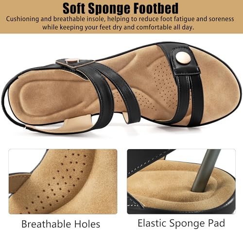 Ablanczoom Wedge Sandals for Women Dressy: Comfortable Elastic Ankle Strap Summer Causal Walking Low Platform Sandal3