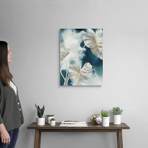 Miniatura 2 de Lienzo decorativo para pared, diseño de palmeras tropicales azules, obra de arte para decoración del hogar, 18 x 24 pulgadas