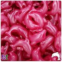Algopix Similar Product 6 - BeadTin Hot Pink Pearl 25mm Dolphin