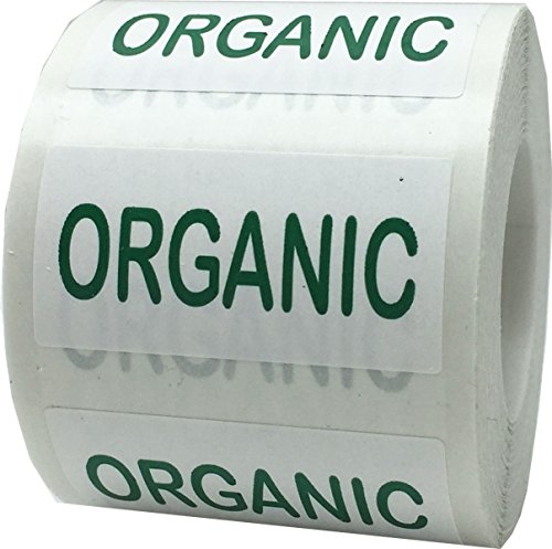 Stickers bio rectangle blanc et vert 3x10 cm rouleau de 500 etiquettes