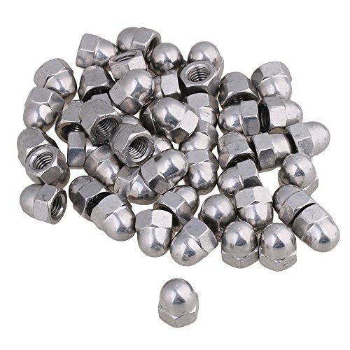 Cnbtr 304 in acciaio INOX M8 filettatura metrica cupola in titanio/tappi dadi esagonali ciechi, 50 pezzi