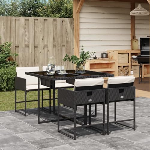 Conjunto Jardín para Espacios Pequeños con Mesa y 4 Sillas Ratán 2