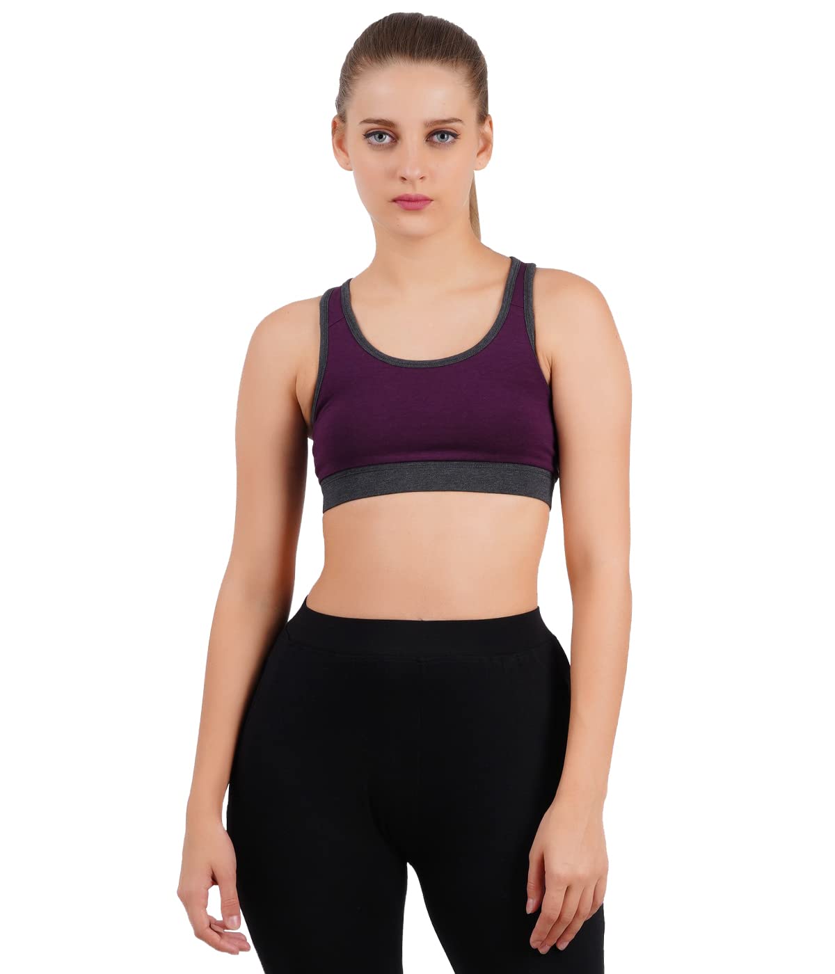 LavosRacerback Sports Bra for Women, Non-Padded, Non-Wired Full Coverage Activewear for Womens, Low Support, Broad Strap Sports Bras for Gym Workout, Cardio, Zumba, and Yoga