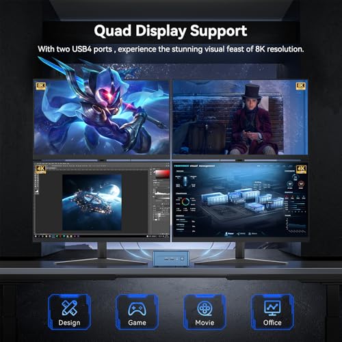 GEEKOM IT12 Mini PC, 12th Gen Intel i9-12900H NUC12 Mini Computers(14C/20T,Up to 5GHz), 32GB DDR4 RAM & 1TB PCIe Gen 4 SSD, Windows 11 Pro Mini Desktop, 8K/Quad Display/USB4.0/WiFi 6E/BT5.2/2.5G LAN - Image 5