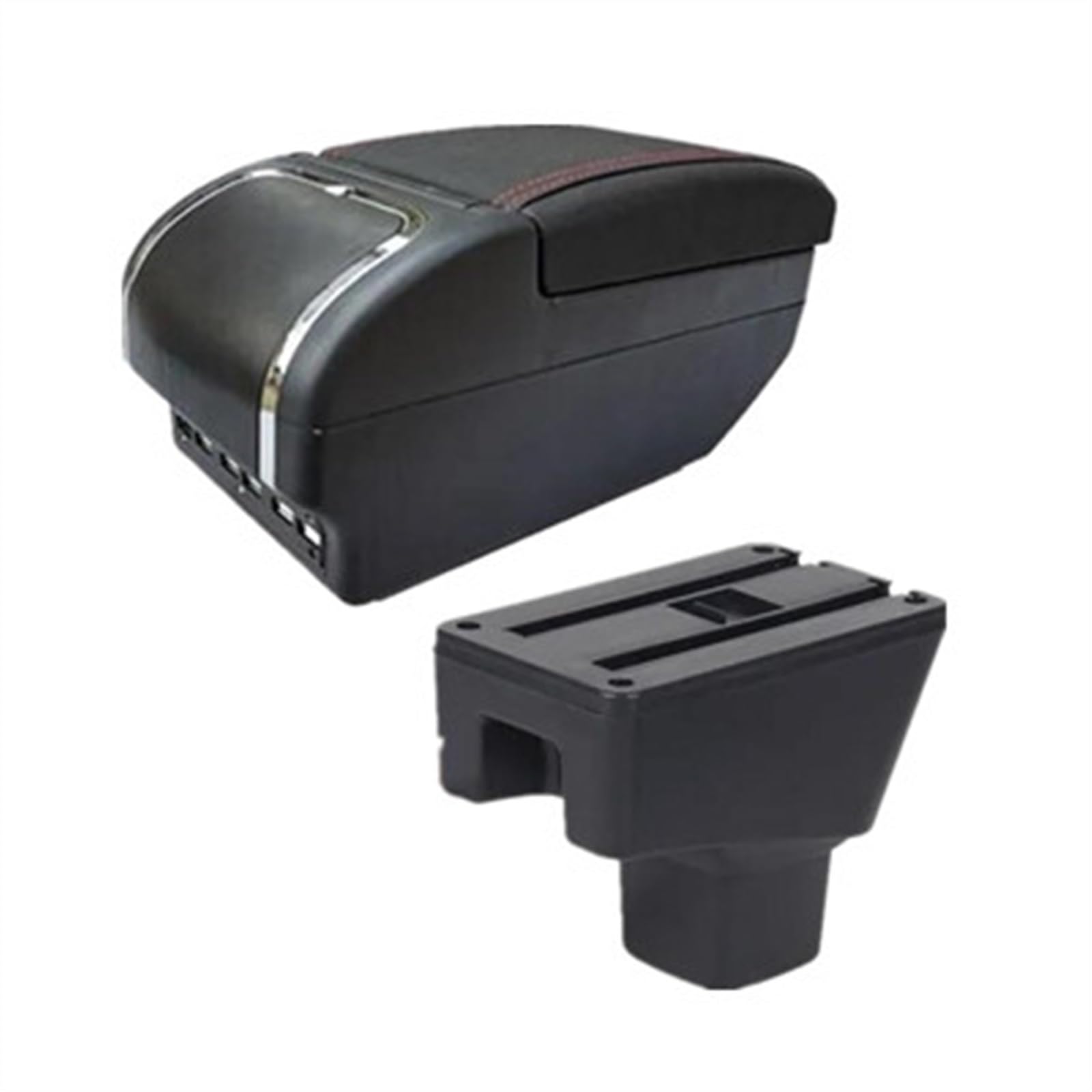 NOHEEU Car Armrest Box Dedicated Interior Retrofit Parts Center Storage Accessories For SUZUKI SX4(E red line)