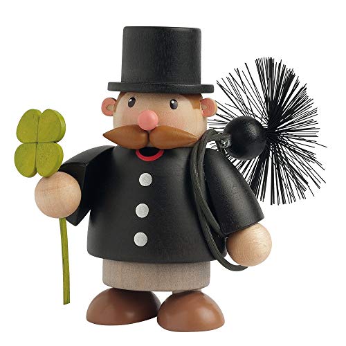 KWO Olbernhau 25009 Räuchermännchen Schornsteinfeger Mini, 10 cm