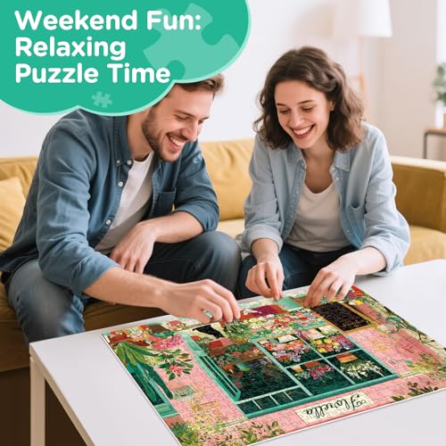 Rompecabezas de 500 Piezas para Adultos, Puzzle de Flores de Primavera | Puzzle Pink House 500 Piezas para Adultos y Adultos Mayores Tema Romance con Letras en la Parte Posterior miniatura 5