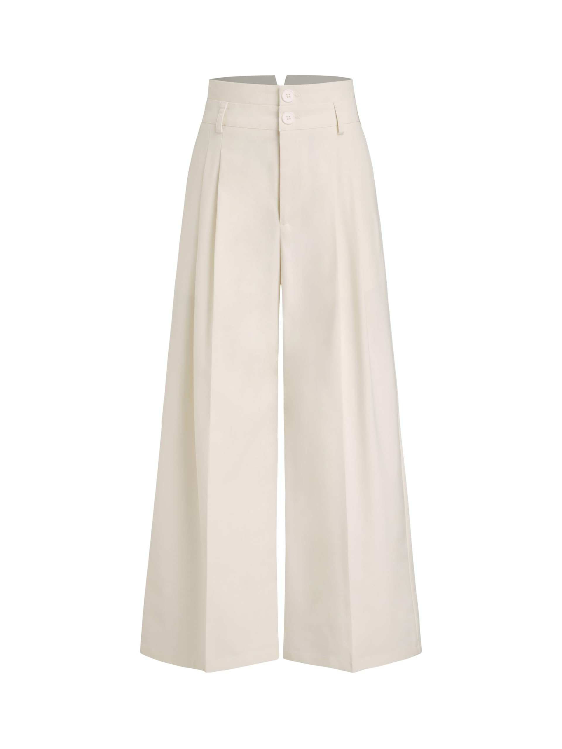 CIDER Women Linen Pants Women Wide Leg High Waist Trousers Pleated Pants with Pocket