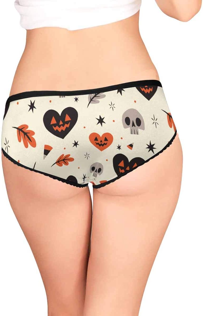 InterestPrint Women's All Over Print Lightweight Briefs Underwear Halloween Heart Skull : Clothing, Shoes & Jewelry