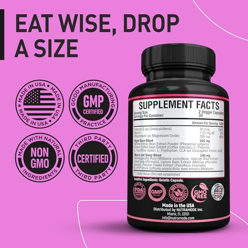 Night Time Weight Loss Pills-Potent Formula with Melatonin Green Coffee Bean Extract White Kidney Bean & CLA-Carb Blocker Appetite Suppressant Weight Loss Diet Pills for Women Belly Fat That Work-1pk - Image 7