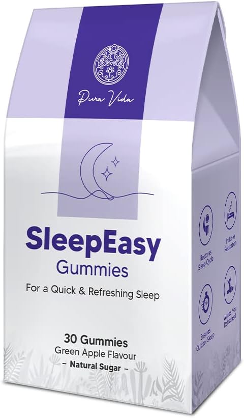 Pura Vida SleepEasy Gummies | Promotes Quick & Refreshing Restful Sleep, Wake Up Refreshed | Sleep Supplement with Melatonin for Men & Women - 30 Gummies (Pack of 1)