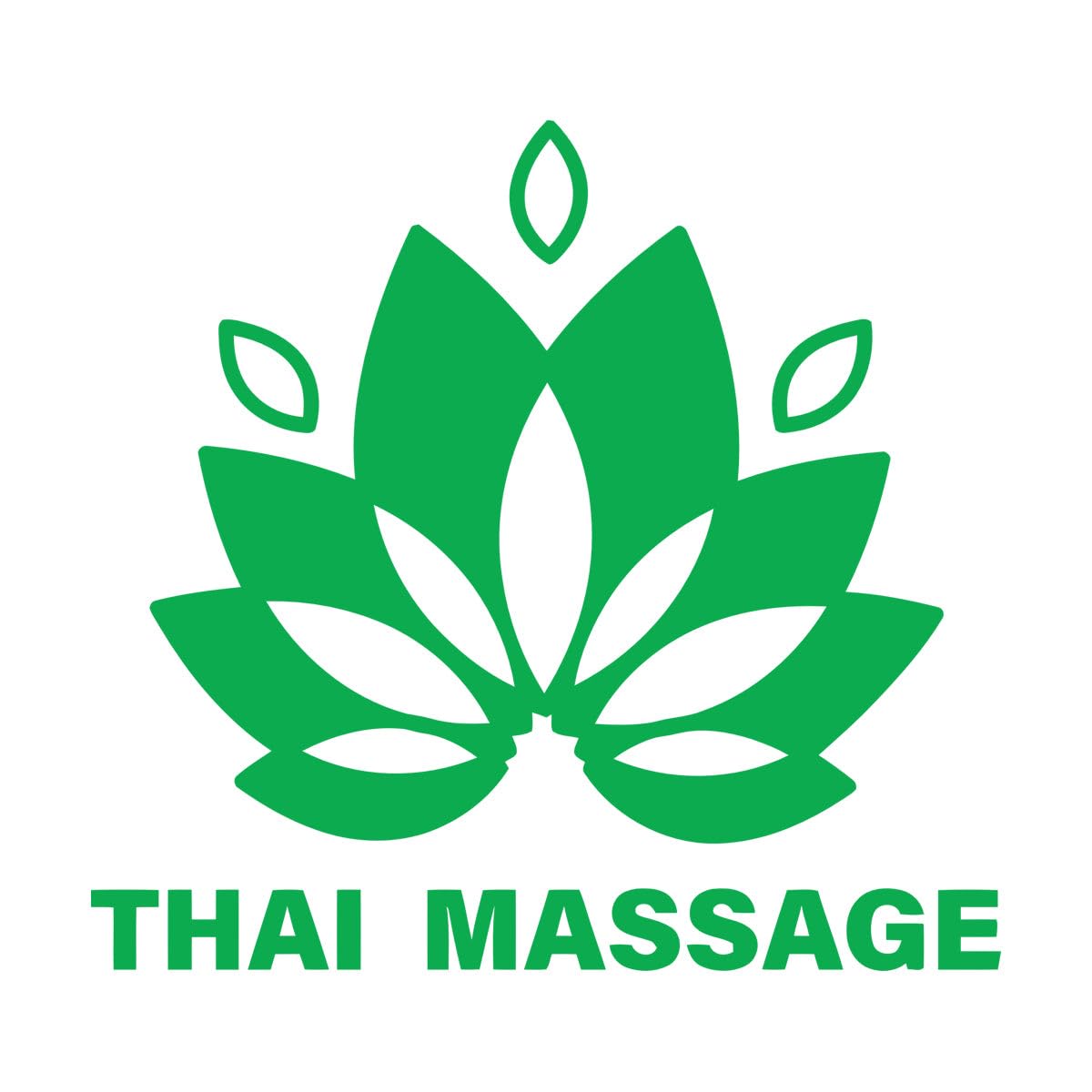 Wall Vinyl Sticker Decor Lotus Icons Thai Massage Therapy Relax Studio 36x40.2cm Personalized Customization Small Green — image 1