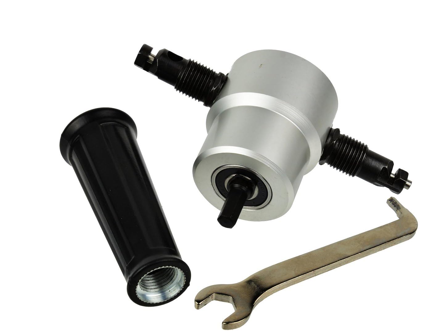 BSD Cizalla de perforación para chapa con corte preciso y ángulo ajustable para taladradoras, compatible con diferentes materiales y espesores.