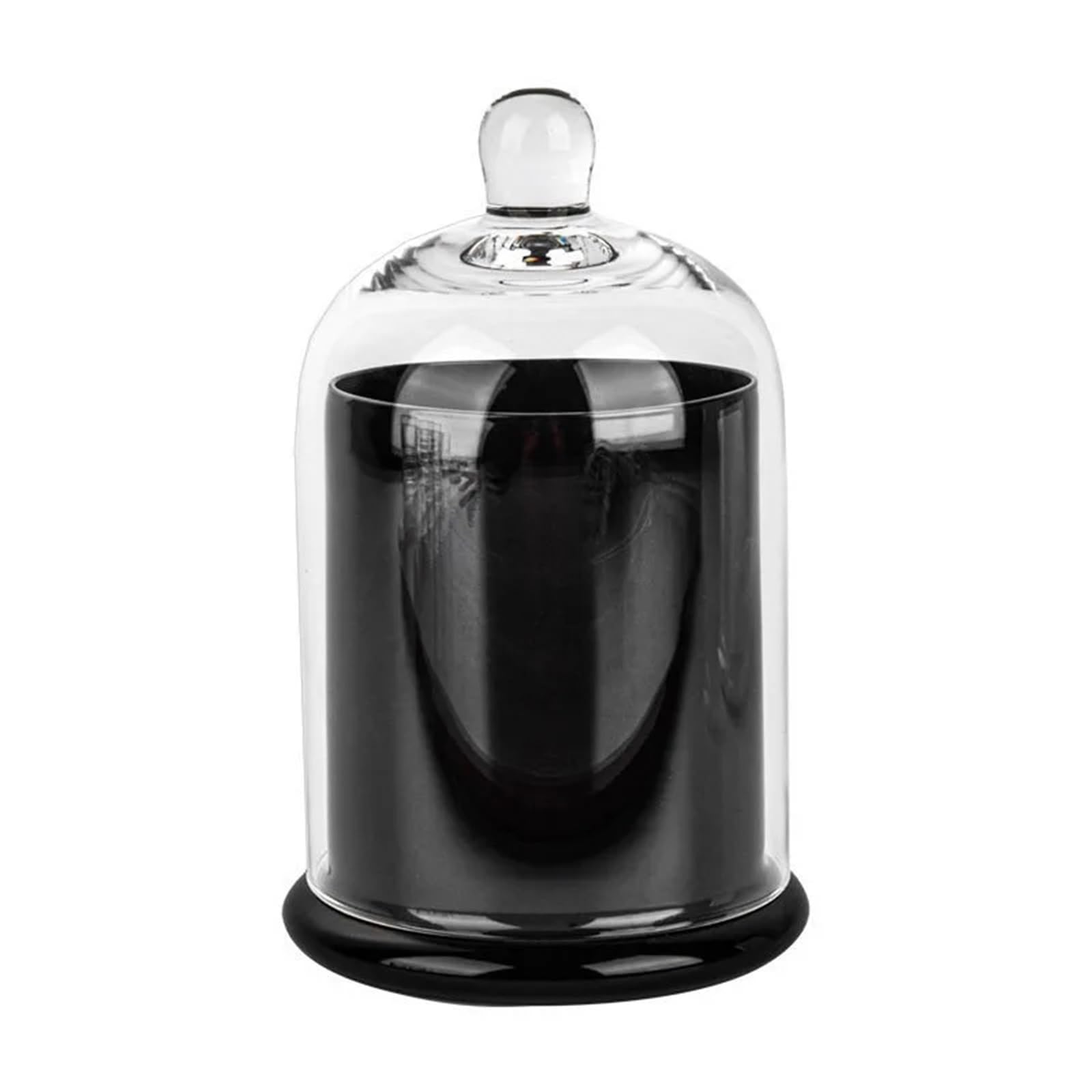 WYQXTY Clear Glass Cloche Display Glass Cloche Dome Multicolor Bell Jar With Lid Aromatherapy Cover Home Display(Black)