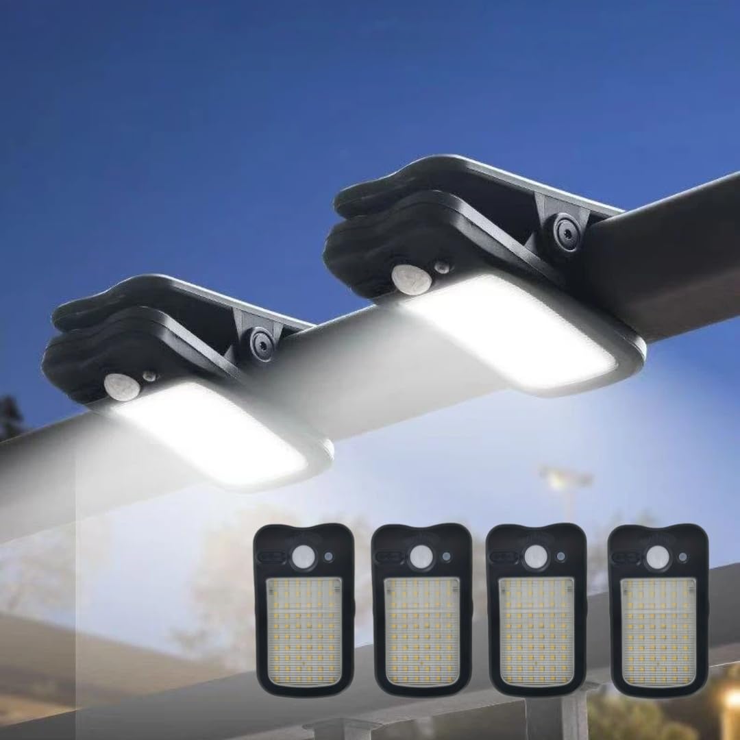 Clip on Solar Lights Outdoor, Waterproof IP65, 60 LEDs 500 Lumens