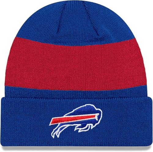 NFL Kids Youth 8-20 Officially Licensed Team Color Primary Logo Basic Sport Knit Cold Weather Cuffed Beanie Hat - Buffalo Bills - Blue