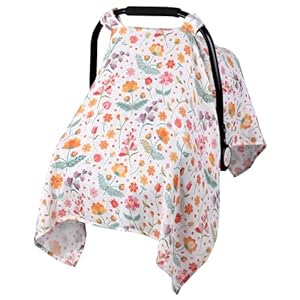 Metplus Musselin Autositzbezug Baby Colorful flowers