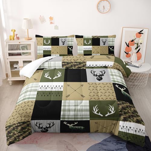 Nttopship Hunting Camo Comforter Set - Full Size Kids Bedding with 1 Comforter and 2 Pillow Cases