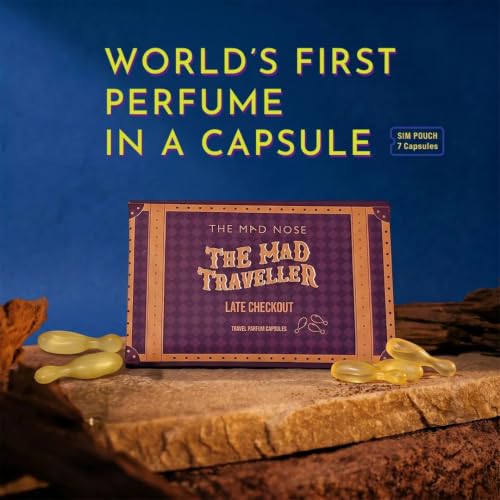Image of Late Checkout Travel Fruity Perfume Pouch - 7 Capsules | Long Lasting 10+ Hours | Unisex Pocket Perfume | Daily Wear Fragrance for Office & Parties | Travel-Friendly
