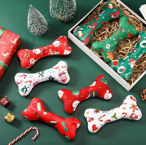 Soulchen Juego de 8 Juguetes Sonoros de Navidad para Perros Pequeños miniatura 6