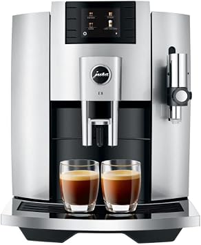 Jura E8 Automatic Espresso Machine Bundle with Smart Filter Cartridge, 3-Phase 6 Cleaning Tablets, Glass Milk Container, and Decalcifying Tablets (9-Pack) (13 Items)