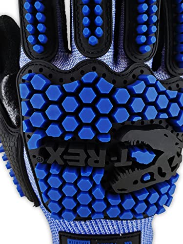 Image of MAGID T-REX Flex Series Extremely Lightweight AeroDex Technology VersaTek Grip Palm Coated Impact 3 Glove - Size 9 /L-ANSI Level A8-1 Pair Blue