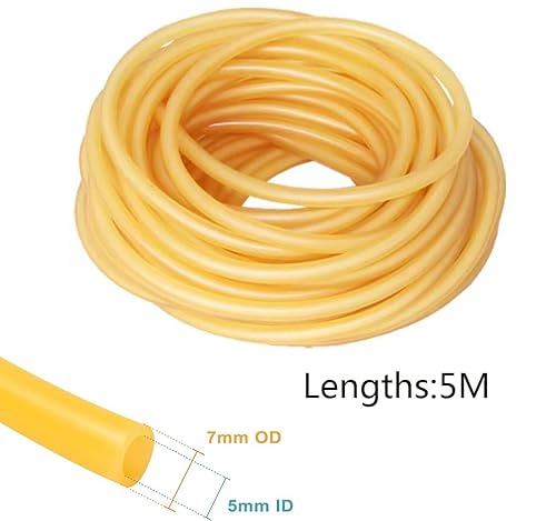 BOBOZHONG Naturlatex Gummischlauchband,5m Elastische Gummischlauch Vielseitig Latex Gummischlauch,Slingshots Gummiband Slingshots Band für Slingshot Katapult Yoga Zugübung 6x9mm