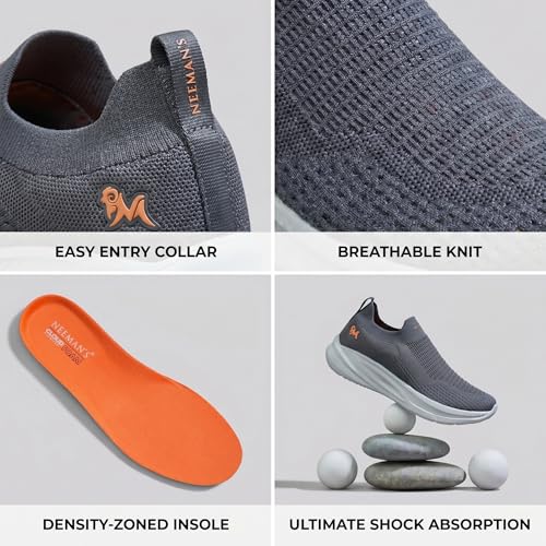 Image of Neeman's Max Cush Slip-On Sneakers for Men | Stylish Casual Shoes with Padded EVA Insole | Breathable Lightweight Footwear | Everyday Sneaker for Boys