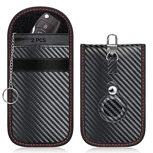 Car Key Signal Blocker Pouch 2 Pcs, Faraday Pouch for Car Keys with Airtag Key Pouches Signal Blocker Keyless Car Key Signal Blocker Pouch Faraday Bag Key Signal Blocker Key Fob Protection Pouch