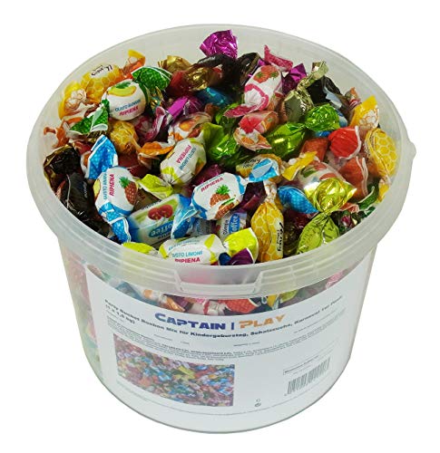 CAPTAIN PLAY | Party Bucket Bonbon Mix für Kindergeburstag, Schatzsuche, Halloween | 1,5 kg