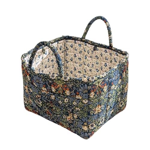 Canasta de almacenamiento de telas - Boho Flower Mash, cesta decorativa plegable con mango | Almacenamiento versátil Uso práctico con un diseño elegante para juguetes Baño de ducha de habitación