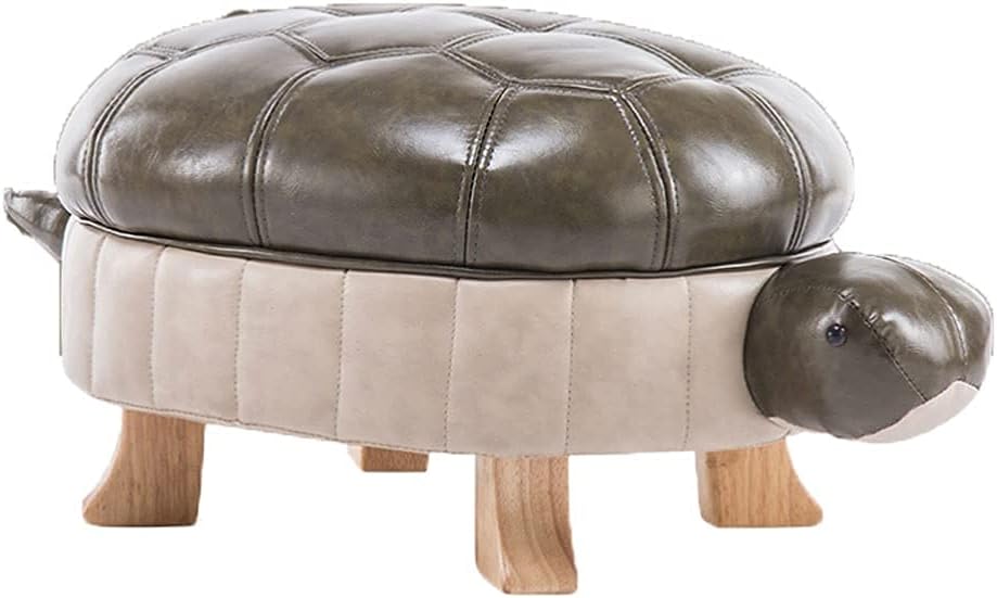 Minimalist Fashion Creative Animal Shoe Stool Stool Children's Leather Art Stool Creativity Cute Sofa Stool Stool for Living Room Bedroomcasual/Green a/Small