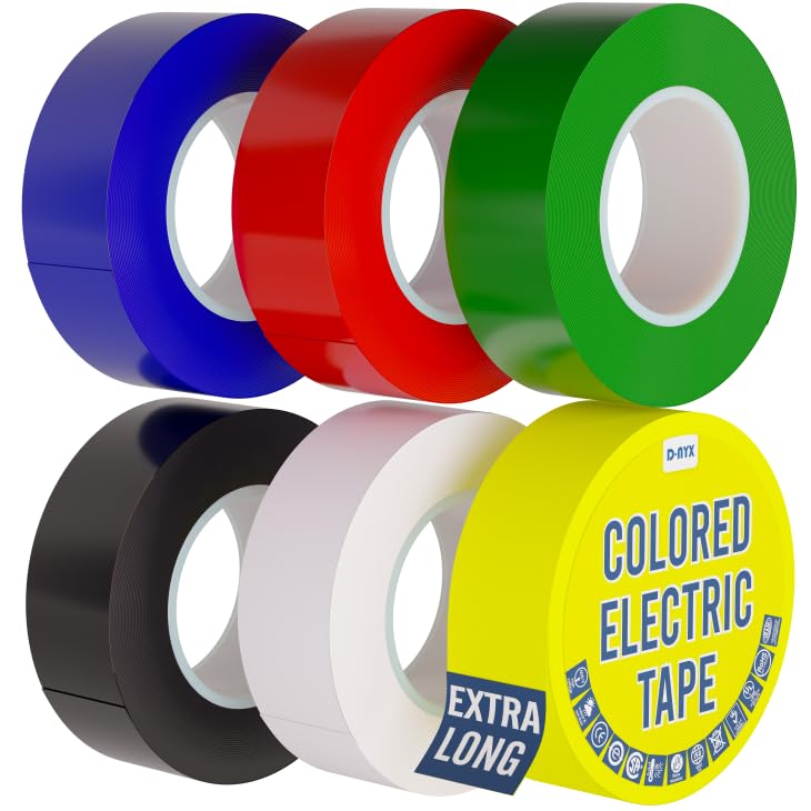  6 Rolls Multi Colored Electrical Tape 3/4in x 30ft E Tape Waterproof Strong Adhesive Indoor Outdoor 6 Colors Durable Easy Wrap Professional Grade Electric Wire Repair 7 Mil thumbnail