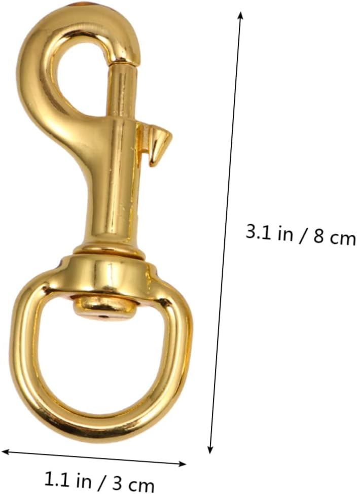 6pcs Pet Collar Hooks with Swivel Joints Buckle for Leashes Accessories and Keychains Convenient Traction Rope Attachments for Dogs and Cats Golden