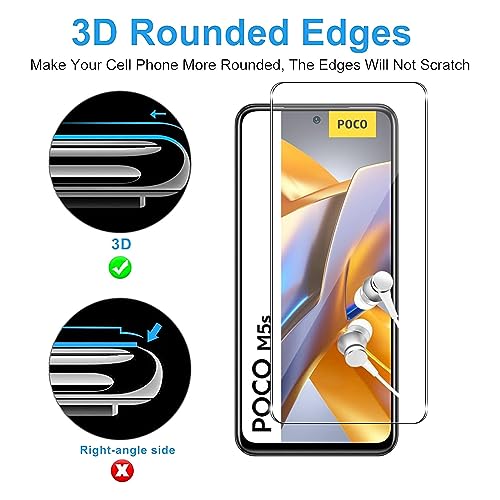 Pack of 3 screen protectors compatible with Xiaomi Poco M5s tempered glass film, anti-scratch, 9H hardness - Image 4